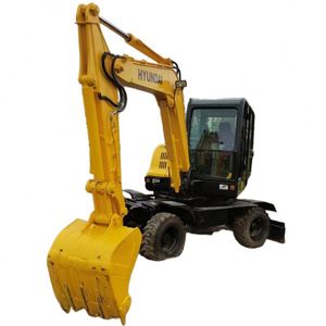 Mini-excavatrice Hyundai d'occasion, excavatrice sur roues Hyundai 60W-7, prix bas, excavatrice hydraulique Hyundai 60W-7 d'occasion - Product Image 1