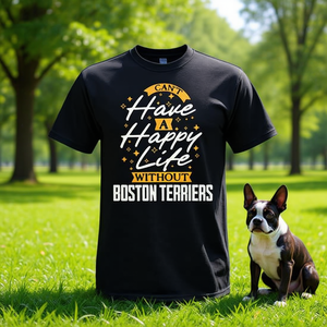 Camiseta promocional Boston Terriers Essential for Happy Life - Product Image 3