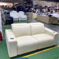 Wohnzimmermöbel Zweisitzer Luxus-Relaxsessel Heimsofa Elektrischer Relaxsessel Echtes Leder Mikrofaser-Leder