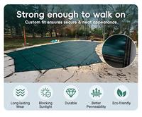 Couverture de piscine enterrée en maille PP personnalisée, protection hivernale durable, installation facile, outils inclus