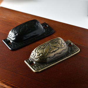 Zinc Alloy Oval Drawer Handle <b>Black</b> Bronze Chinese Style Antique Durable Cabinet Pull - Product Image 1