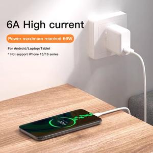 Vente en gros d'usine, câble de charge rapide en PVC 6A 1m pour téléphone portable iPhone/Huawei, câble de charge USB type C - Product Image 4