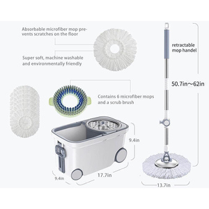 Wholesale of Luxury <b>Mop</b> Buckets with Wheels for Simple Floor Cleaning by Manufacturers Labor-saving Rotating <b>Mop</b> Kits - Product Image 2