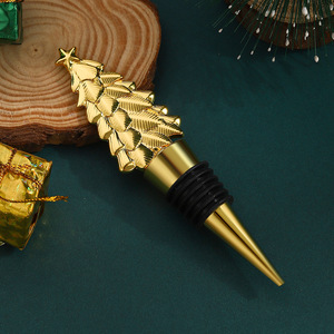Christmas Tree <b>Wine</b> <b>Stopper</b> Zinc Alloy Gold Finish Bottle Seal For <b>Wine</b> Champagne Holiday Decor - Product Image 1