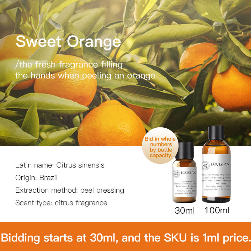 Huile essentielle d'orange douce (Brésil) commande minimum 30 ml