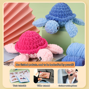 Ensemble de tortues amoureuses en <span class=keywords><strong>crochet</strong></span> fait main, kit de matériel DIY, tutoriel vidéo en anglais, cadeau de la Saint-Valentin, QC, âges 7+ - Product Image 3