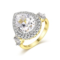 Ensemble de bagues de mariage de haute qualité en boîte mystère, 1 pièce, plaqué or 18 carats, OEM ODM, zircone cubique AAA+, serti clos bicolore, bijoux pour femmes
