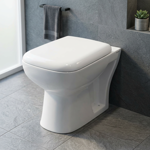 WC carré en céramique blanche avec siphon en S, toilettes européennes à poser au sol, équipement sanitaire - Product Image 5