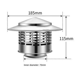 Couvre-tuyau d'évacuation de toit en acier inoxydable 304, capuchon de pluie, anti-oiseaux, ventilation en PVC, cheminée respirante, parapluie - Product Image 3