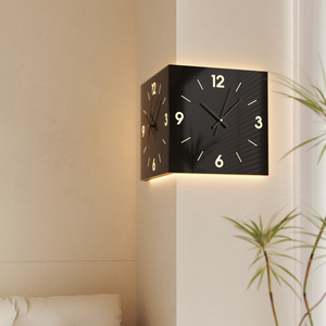 Reloj de pared moderno con pantalla Digital silenciosa de doble cara para sala de estar, Art Deco abstracto, retroiluminación naranja, aguja acrílica de doble cara - Product Image 4