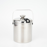 Seau à glace cylindrique en acier inoxydable 304, design moderne et minimaliste, portable pour l'extérieur, idéal pour bars musicaux, KTV, refroidissement de bière et de vin