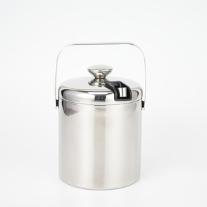 Cubo de Hielo Cilíndrico de Acero Inoxidable 304, Portátil, Diseño Moderno y Minimalista para Exteriores, Bares, KTV, Enfriador de <span class=keywords><strong>Cerveza</strong></span> y Vino - Product Image 3