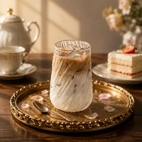 Tasse à latte en verre borosilicate pour boissons froides, résistante aux hautes températures, moderne, compatible lave-vaisselle et micro-ondes, grande taille