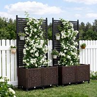 Jardinière en métal moderne de haute qualité pour extérieur, décoration de jardin, écran d'intimité en aluminium noir antirouille avec treillis