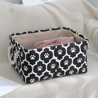 Paniers de rangement rectangulaires en coton biologique Poignées en tissu en toile Design neutre Jouets pour enfants Linge pour bébé Pliable Desktop Living