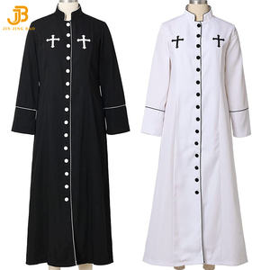 <span class=keywords><strong>Prêtre</strong></span> Robe Église Clergé Costume avec col montant <span class=keywords><strong>soutane</strong></span> romaine Vêtements imprimés pour pasteur - Product Image 2