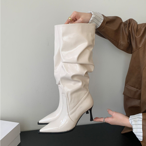 รองเท้าบูทสไตล์ตะวันตกสำหรับผู้หญิง แฟชั่น Damen Winkle ดีไซน์ทันสมัย ส้นบาง - Product Image 2