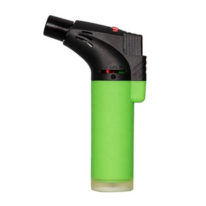 Nuevo estilo a prueba de viento logotipos personalizados sola llama azul plástico inclinado antorcha encendedor para la venta al por mayor - Product Image 4