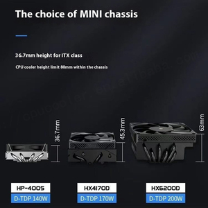 Jonsbo HP400S tout-en-un 1700 broches AM4 Ultra-mince 4 caloduc CPU radiateur ventilateur 5V refroidissement par Air Push-Down Processeur Application - Product Image 3