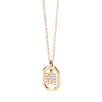 Offre Spéciale luxe femmes plaqué or 925 argent Sterling Alphabet lettre Zircon pendentif chaîne collier à breloques pour les occasions de fête