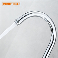 Robinet d'évier de cuisine pivotant omnidirectionnel chaud/froid avec cartouche céramique, chromé, 1 poignée, en alliage de zinc, style minimaliste
