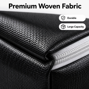 Black Non Woven <b>Storage</b> <b>Bag</b> Zipper Closure Carry Handle Collapsible Organizer for Clothing Quilt Seasonal Packing - Product Image 4