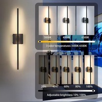 Lampe LED magnétique murale pour miroir de vanité, à brancher et à utiliser, avec lumière d'ambiance, contrôle tactile/télécommande, pour chambre à coucher, chevet, longue bande lumineuse