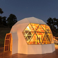 Tenda Domo Geodesik Transparan Kain PVC 4 Musim untuk Glamping Mewah, Hotel Mewah, Tenda Domo Geodesik