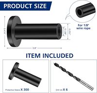 Fundas Protectoras de Acero Inoxidable para Cables de Barandilla, Grado Marino, para Escaleras y Balcones