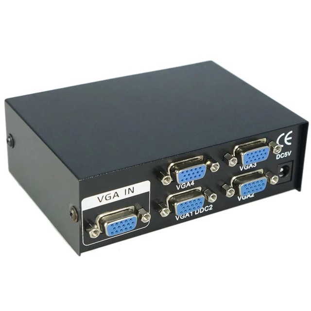 2K 1080P VGA Spliter 350MHz One in Four Out Video HD Display Video Converter With 4 Ports