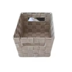 Colección colgante de pared para el hogar tejida a mano, estante de almacenamiento para dormitorio y baño, estante de hierro + cesta de almacenamiento de cinta de polipropileno