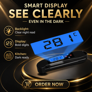 Termómetro Digital para Alimentos con Voz, Pantalla Digital Retroiluminada, Termómetro con Sonda para Cocina, Barbacoa, Repostería y Café - Product Image 6