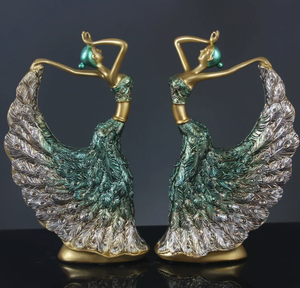 Toptan el sanatları reçine heykeli hint dans Lady oturma odası dekor için heykelcik ev dekorasyon sanat hediye hindistan - Product Image 6