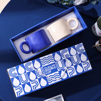 Cadeau Premium Klein Tasse en céramique de style crème bleue Coffret cadeau promotionnel