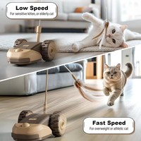 Jouet pour chat interactif à double plume, à mouvement automatique, avec moteur silencieux, contrôle de qualité complet, pour fournisseurs de produits pour animaux de compagnie
