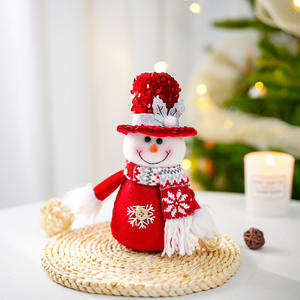 Poupée de Noël en forme de lutin rouge, de bonhomme de neige, d'élan, décorations de Noël pour la maison, ornements de Noël en sequins - Product Image 2