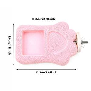 Plataforma para loros para afilar el pico y las garras, para aliviar el aburrimiento, resistente a las mordidas, soporte para tazón de comida con forma de flor de peonía colgante. - Product Image 6