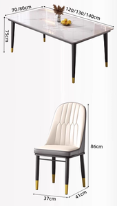 Ensemble de table à <span class=keywords><strong>manger</strong></span> rectangulaire moderne de luxe 4 places Table en marbre avec chaises rembourrées pour <span class=keywords><strong>meubles</strong></span> de <span class=keywords><strong>salle</strong></span> à <span class=keywords><strong>manger</strong></span> - Product Image 5