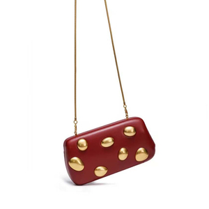 Bolso de Mano de Piel Sintética con Remaches y Brillantina para Mujer, Bolso de Noche Metálico con Piedras, Bolso Bandolera de Piel Sintética para el Verano - Product Image 2