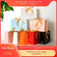 Sacs fourre-tout en carton personnalisés avec impression de logo, estampés à chaud, avec ruban, pour cadeaux, shopping, cosmétiques, emballages