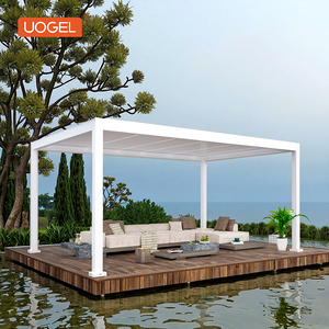 Système bioclimatique imperméable et résistant à la pourriture, pergolas motorisées en alliage d'aluminium, kit de toit à lames, protection solaire, jardinage écologique - Product Image 1