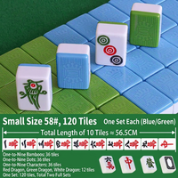 120 tuiles de mahjong magnétiques vertes et bleues de 58 mm pour machine à mahjong automatique à 4 ports