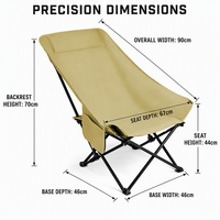 Chaise de camping pliante OEM à trois niveaux d'inclinaison, dossier réglable, en tissu Oxford, pour pêche et jardin en extérieur