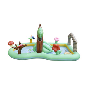 Piscine gonflable pour enfants avec toboggan et jeux aquatiques, piscine extérieure pour usage domestique, matériau PVC, capacité 100-500 kg - Product Image 1