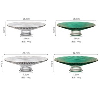 Plateau de base en verre soufflé à la main personnalisé, ciel étoilé, bord doré, design moderne de luxe pour fruits secs, bonbons, salon