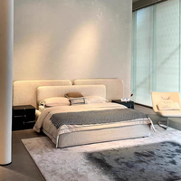 Lit double moderne de luxe français KMJ, grand format, blanc, pour chambre à coucher, 1,5 à 1,8 mètres, modulaire, pour appartement, hôtel, lit moelleux