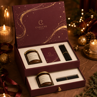 Boîte à livre articulée de luxe en carton pour emballage cadeau de fêtes, tiroir à deux niveaux, estampage à chaud, OEM