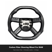 Volant de course STEELTIGER en gros pour RAM, volant sport en cuir et fibre de carbone à fond plat en forme de D pour drift