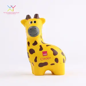 Promotionele Pu Op Maat Logo Dierlijke Vorm Schattige Giraffe Stressbal