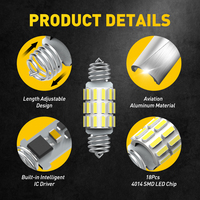 AUXITO weiß 6500K 31mm 36mm Festoon-Glühlampe heller LED-Ersatz für Autoinnenraum-Kuppeltür Karte Kofferraumaleuchte und Kennzeichenschildlicht